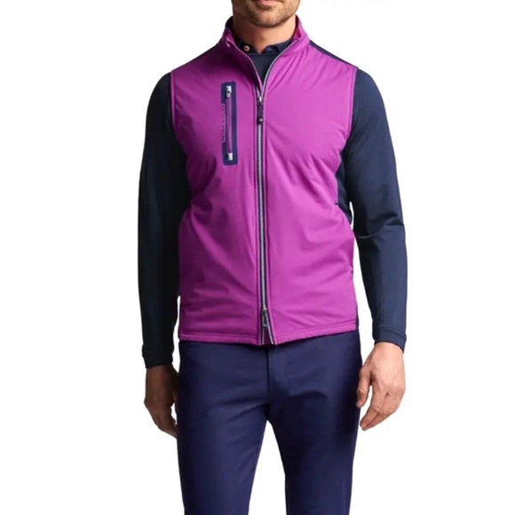 Peter Millar NWT Zippered Vest Mens XL Pink & Blue $178 Hyperlight Fuse - Picture 6 of 8